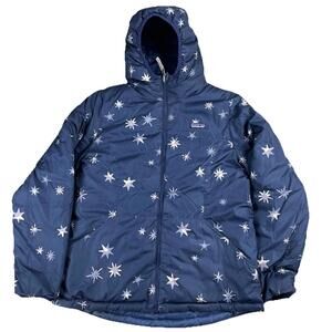 Patagonia Starry Night Reversible Down Puffer Parka Blue Hooded Women's / Girls